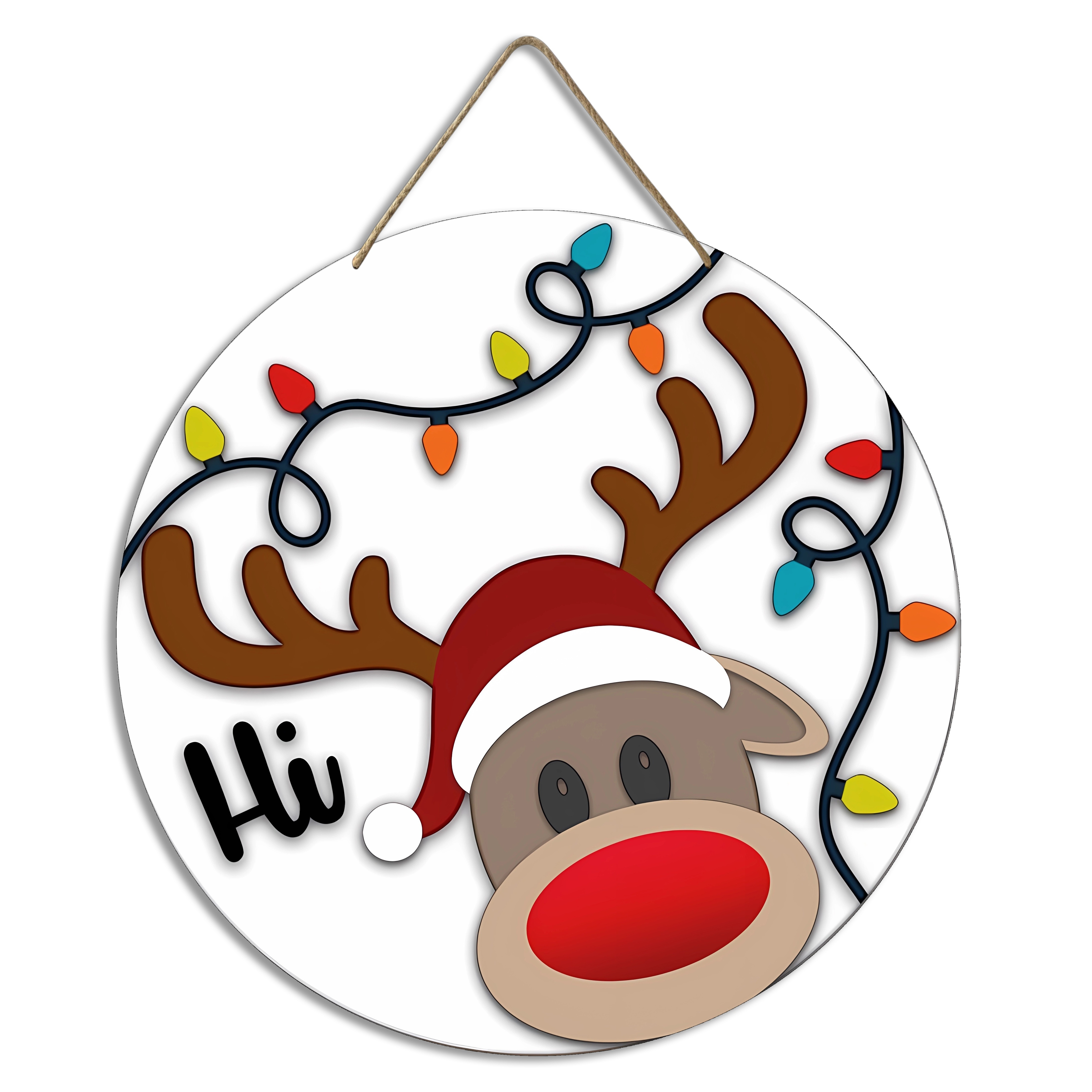 Reindeer Tangled In Christmas Lights _wreath Sign farmhouse - Temu