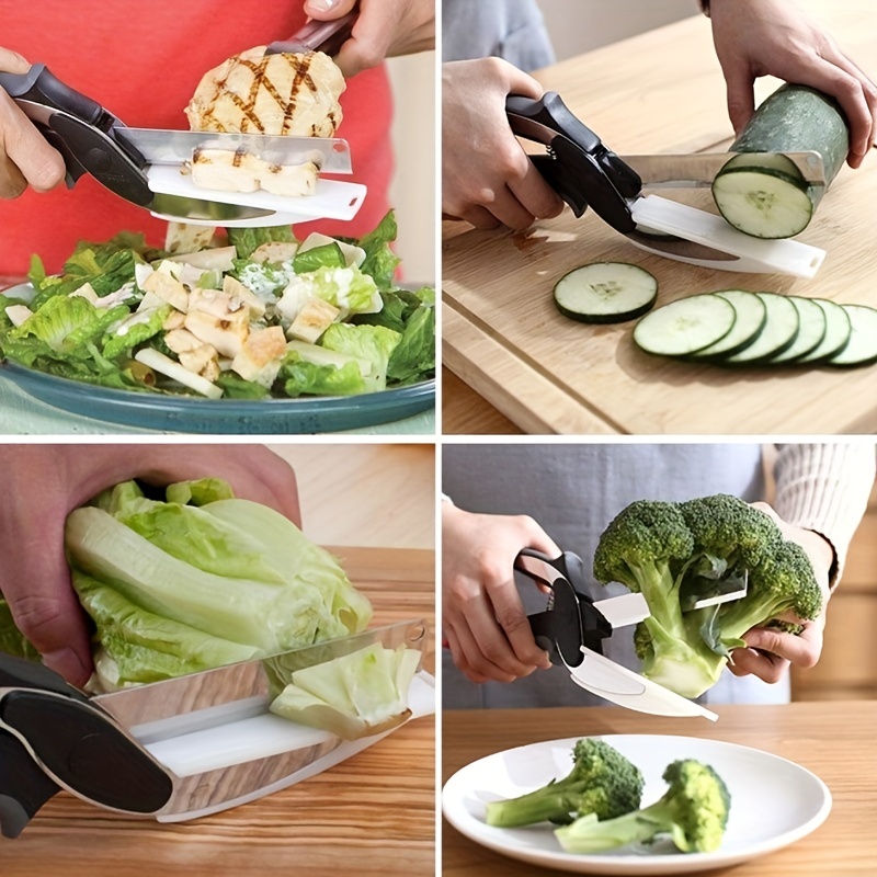 Clever Cutter 2 IN 1 Kitchen Knife and Chopping Board Easy Cook Scissors  Smart Cutter