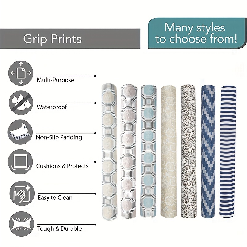 Grip Prints Pvc Shelf Liner, Non-adhesive Non-slip Durable Counter