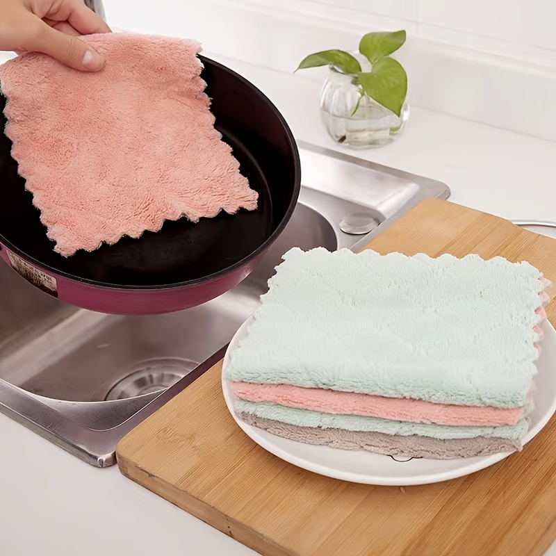 Thickened Dish Cloths, Absorbent Non-lint Dishwashing Towel, Household  Double-sided Two-color Cleaning Rags, Kitchen Supplies, Color Random - Temu  United Arab Emirates