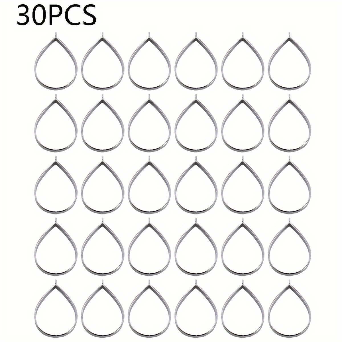 30pcs Easy Versatile Water Drop Shaped Alloy Resin Frame, Wall Thickness 0.5cm High 3.8cm Wide 2.6cm Epoxy Resin Resin Mold For Resin Keychain Necklace Earring Handmade Jewelry Making