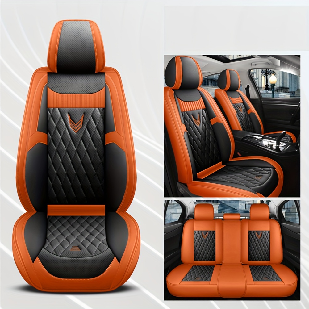 Faux Leather Car Seat Covers Full Set Seat Cover Universal Fit for
