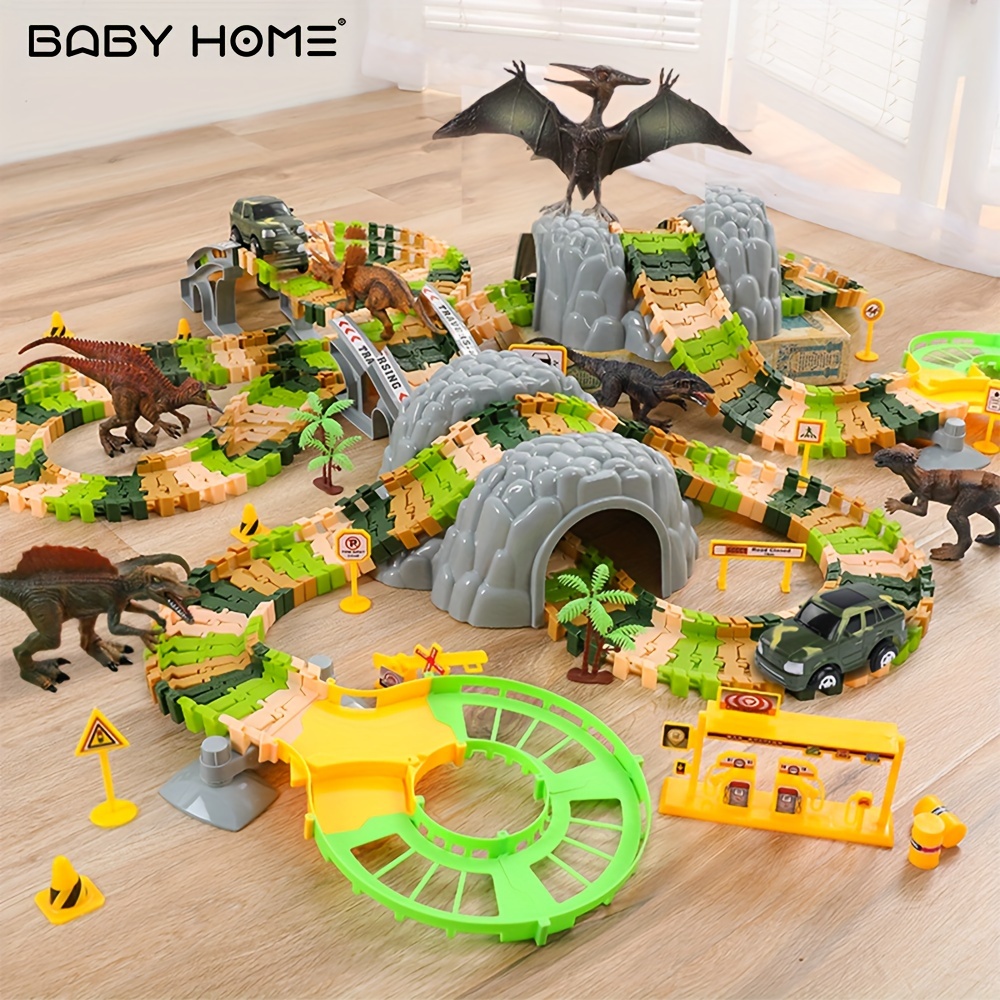 TEMI Jouets dinosaures pour enfants de 3 à 5 ans avec tapis de jeu