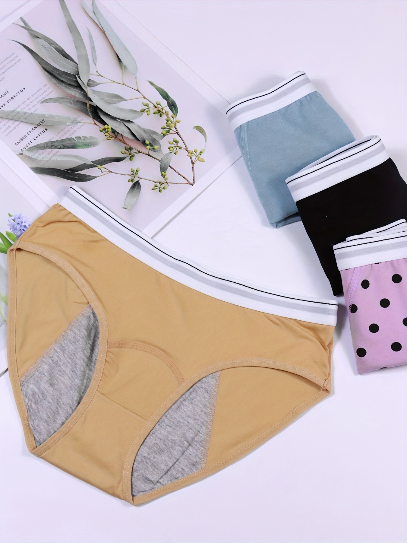 Teen Girls Period Underwear Leakproof Solid Color 95% Cotton