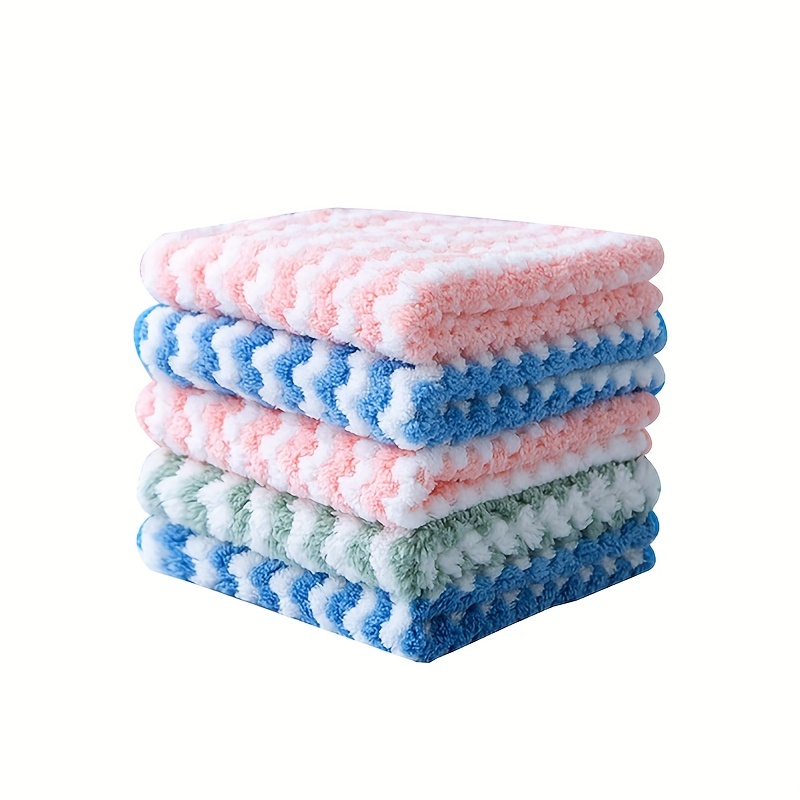 Random Color Damaskeen Washcloths, Coral Fleece Microfiber Dish Towels,  Soft Absorbent Dish Cloths, Machine Washable Reusable For Kitchen,  Bathroom, Car, Window, Kitchen Supplies - Temu