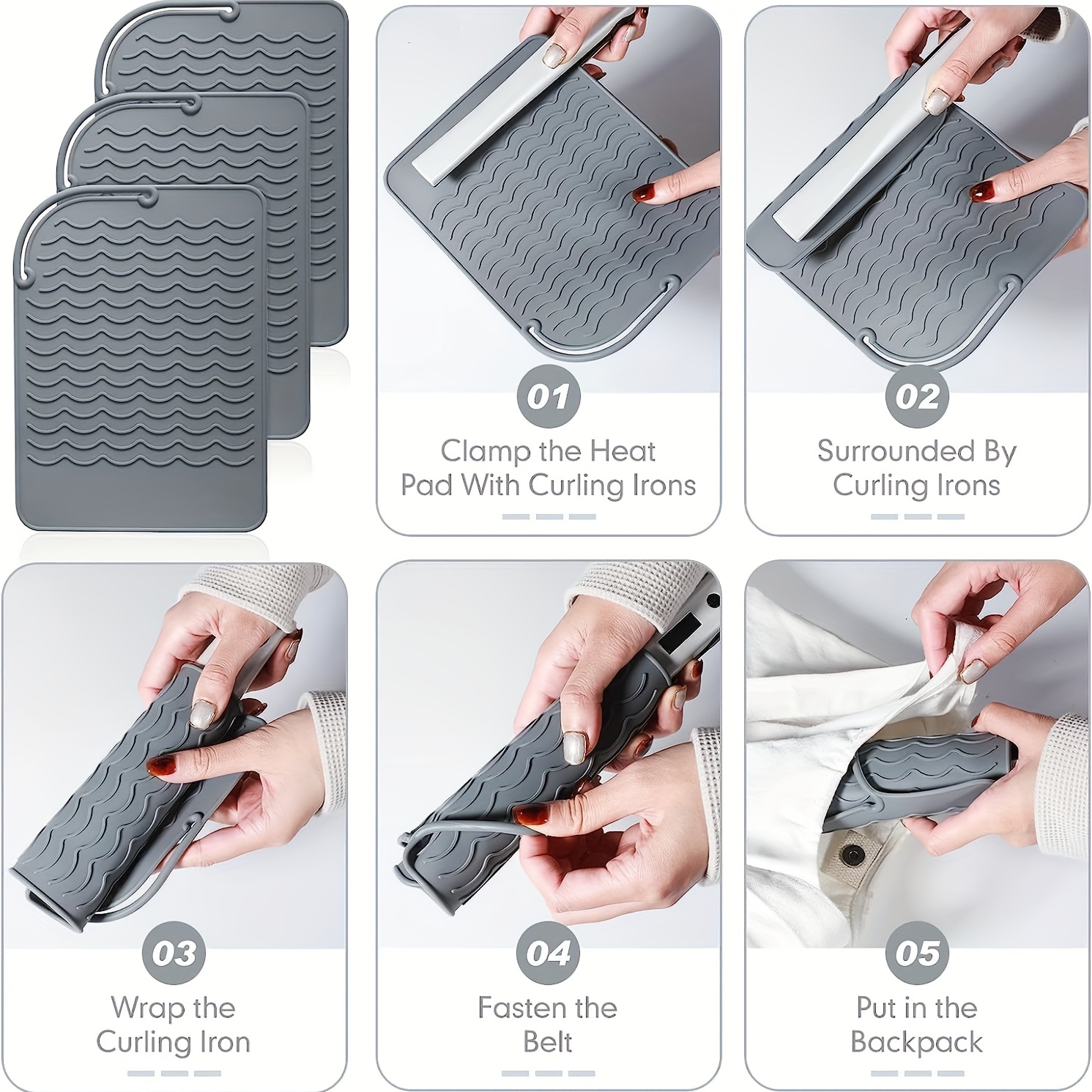 Silicone Mat Pad Heat Resistant Mat Curling Iron Flat Irons - Temu