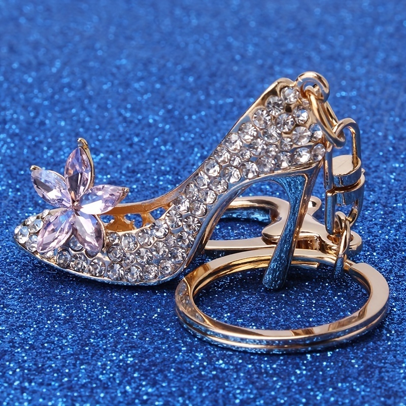 

1pc Rhinestone High Heel Decor Keychain Shiny Car Key Ring Bag Purse Charm, Gift For Mom/women Friends