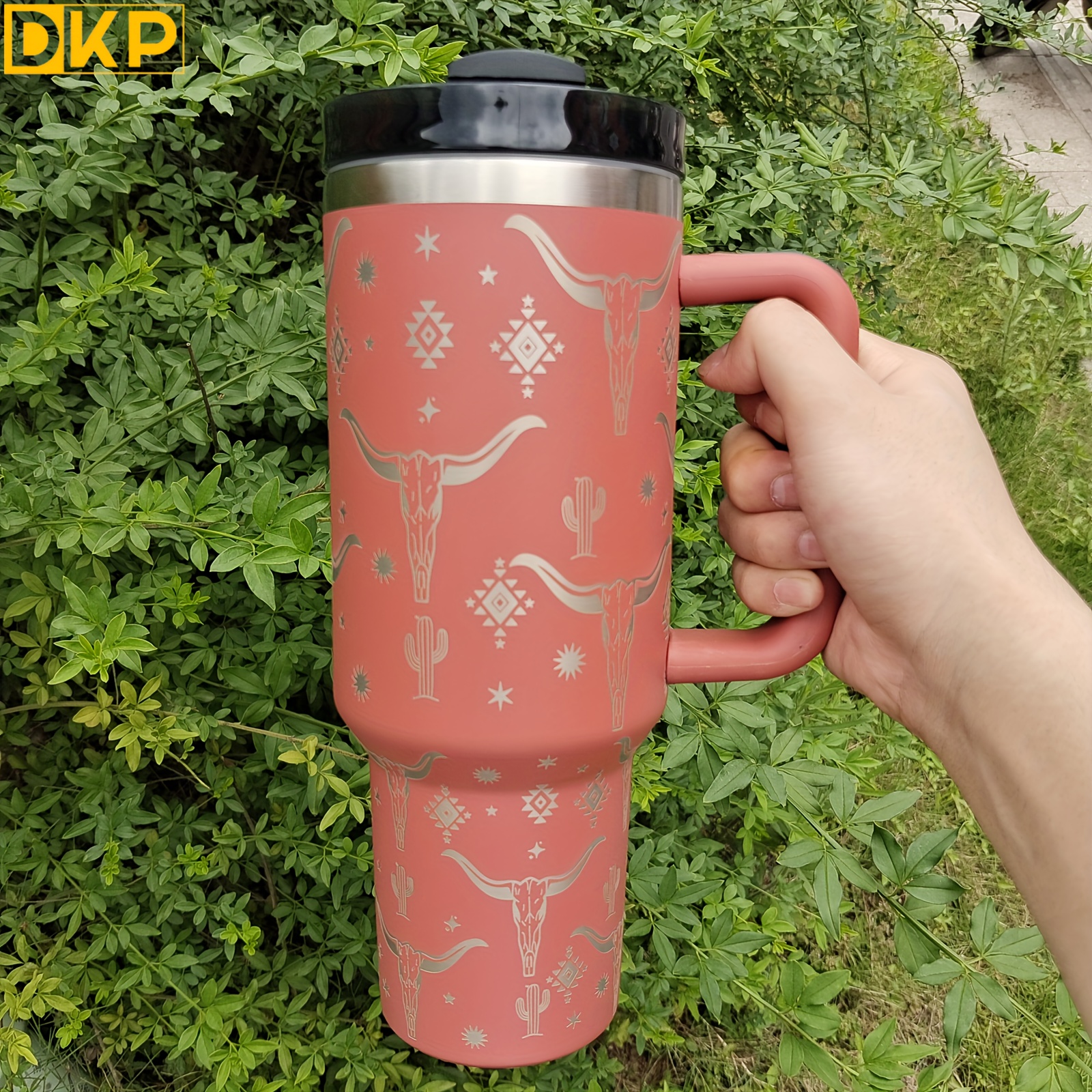 Dkp Large Capacity Water Bottle With Handle And Straw Lid - Temu