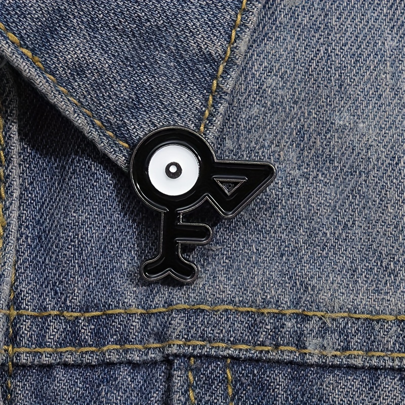 1pc Unisex Creative Button Alloy Lapel Pin, Novelty Fashion