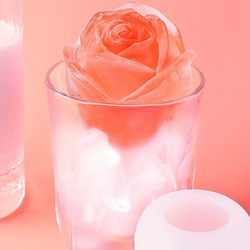 3D Rose Shape Ice Cube Mold Silicone Baking Mold Ice Cream Mould Flower U
