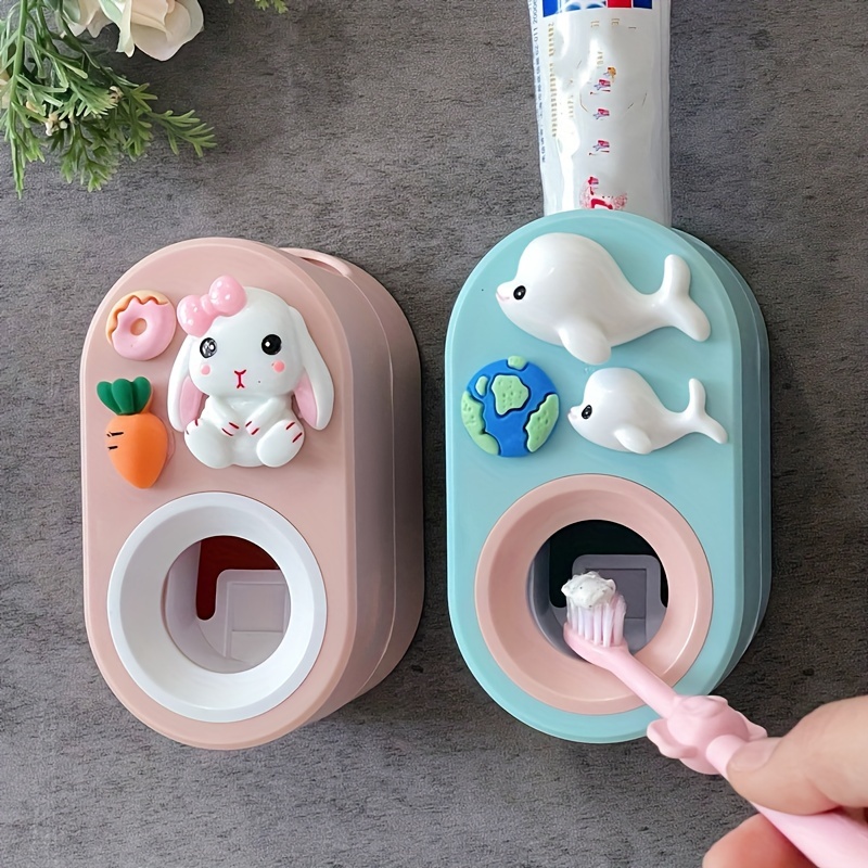 

1pc Cute Rabbit Automatic Toothpaste Squeezer - Punch-free Toothpaste Holder For Bathroom Wall - Easy And Convenient Way To Apply Toothpaste Bathroom Accessories