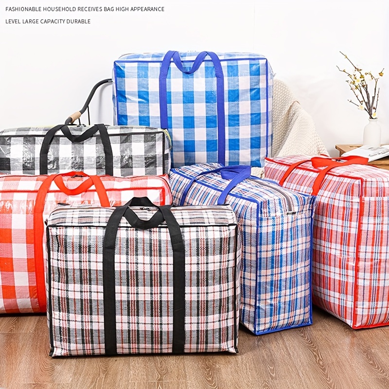 Stripe Woven Bag Large Capacity Storage Moving Bags Clothes Quilt