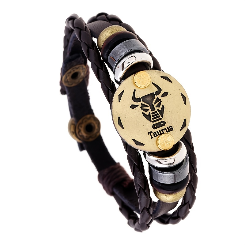 Cowhide Genuine Leather Pu Leather Bracelet - Temu