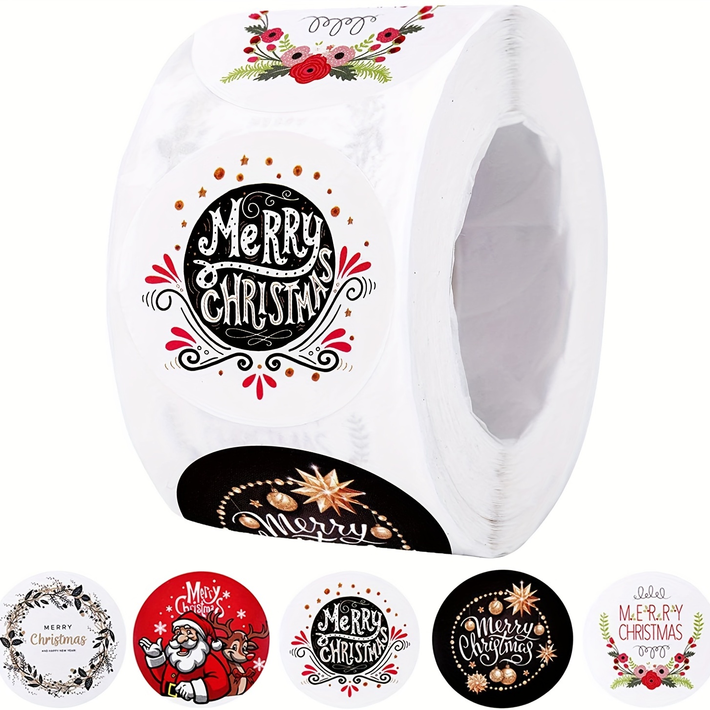 500pcs Round Christmas Santa Decoration Self adhesive Sticker