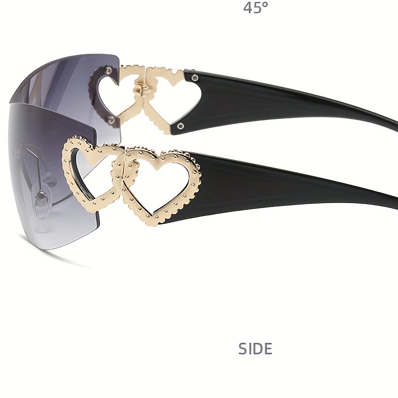 Y2K Sunglasses Rimless Gradient Lens Oversized Futuristic Eyewear UV400