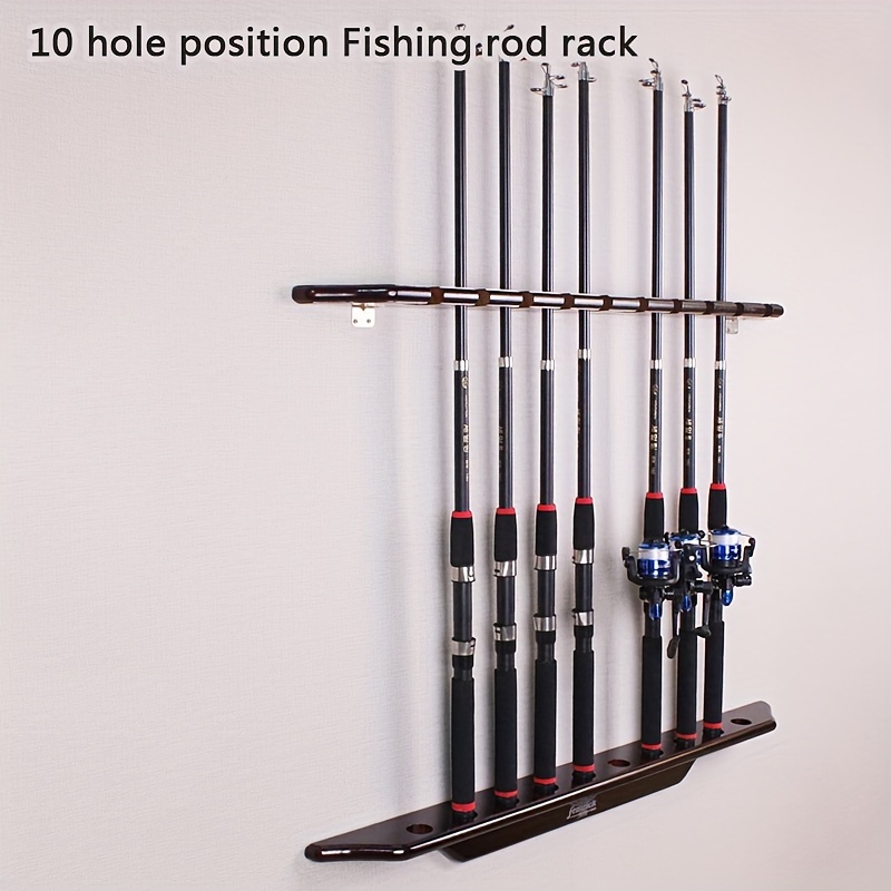Multi functional Wooden Fishing Pole Holder Desktop Wall - Temu