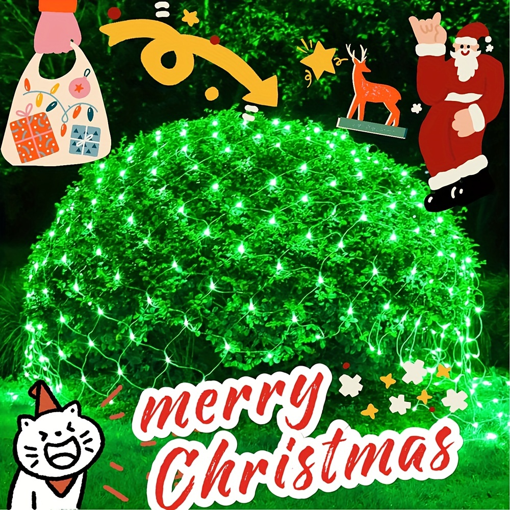192 LED Green Halloween/Christmas Solar Net Lights, 9.8ft X 6.6ft Christmas  Lights With Remote Control, Waterproof 8 Lighting Modes Auto On/Off, Outdo