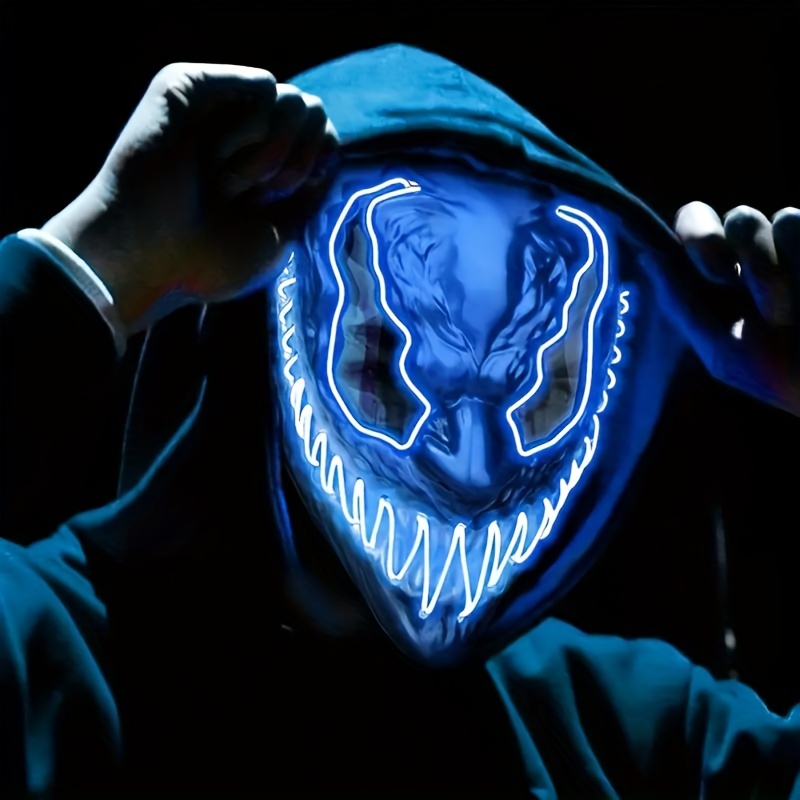 Masque d’Halloween led, masque lumineux effrayant pour hommes femme