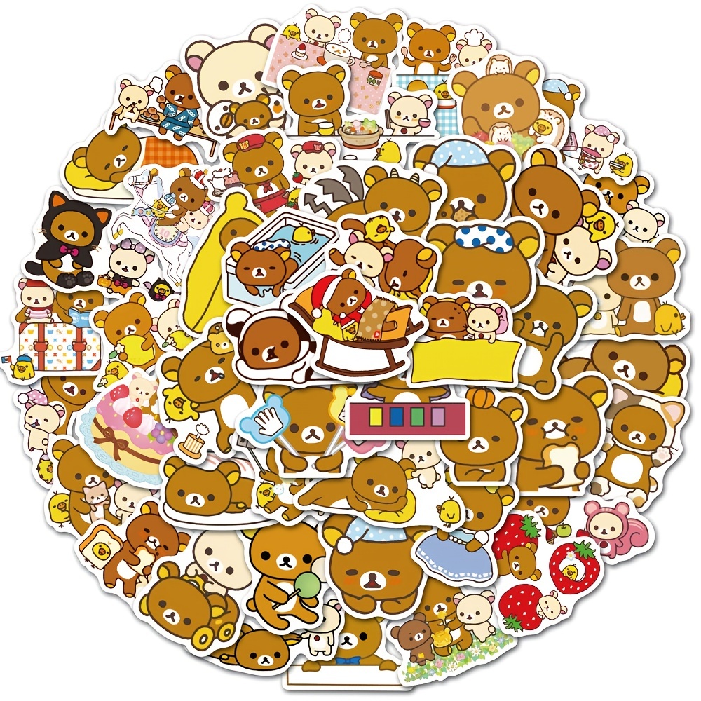 50pcs Cartoon Bear Waterproof Stickers For Adults