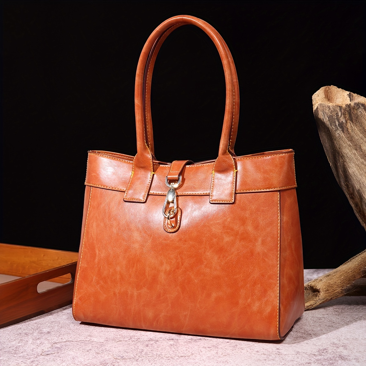 Women Leather Tote Bag high quality Large Capacity Underarm