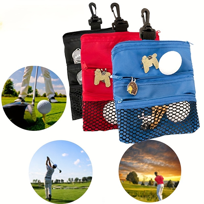 Portable Golf Tee Holder with 5 Slots PU Leather Hanging Case Storage Case  Gifts