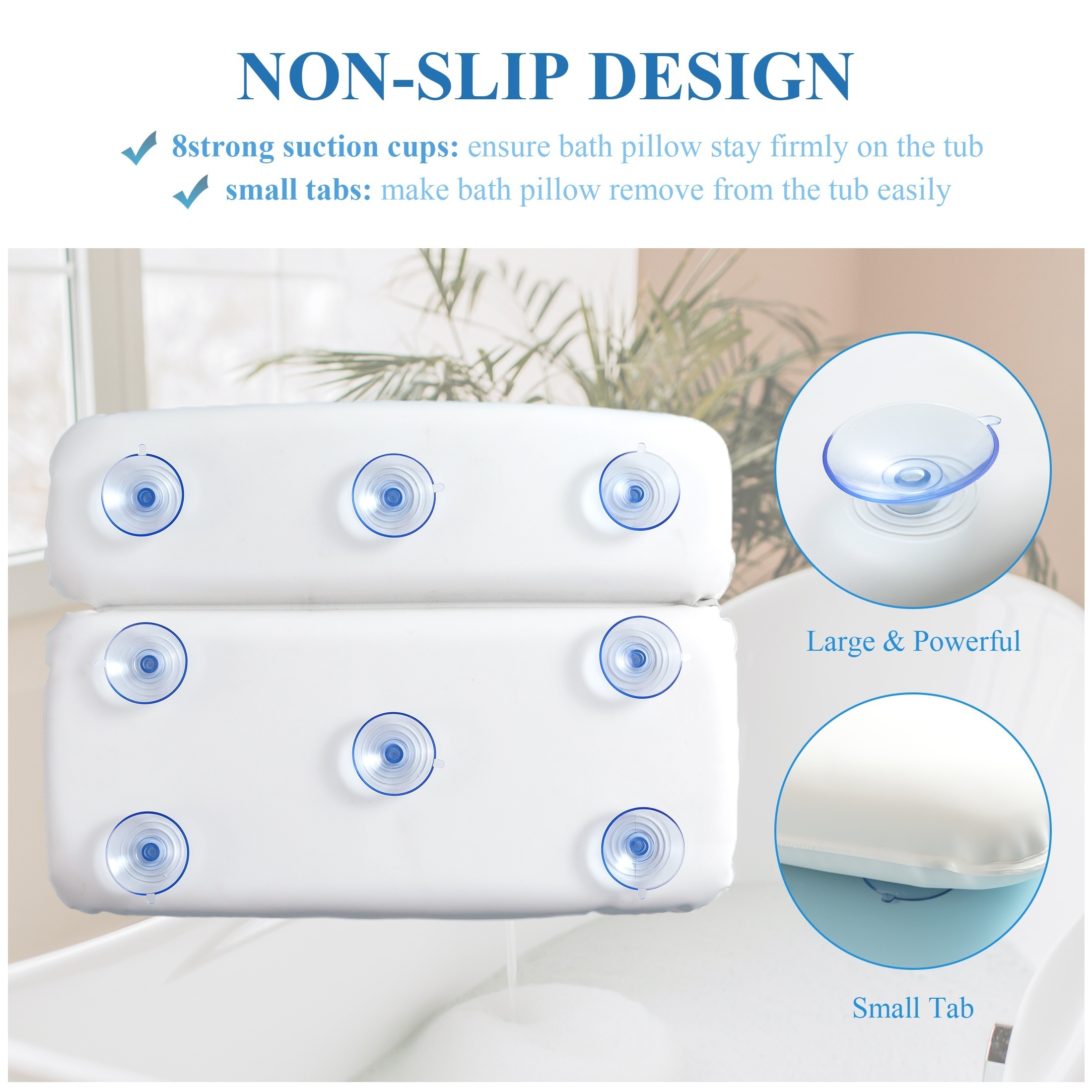 3d Mesh Spa Bathtub Headrest Pillow With Suction Cups Non - Temu