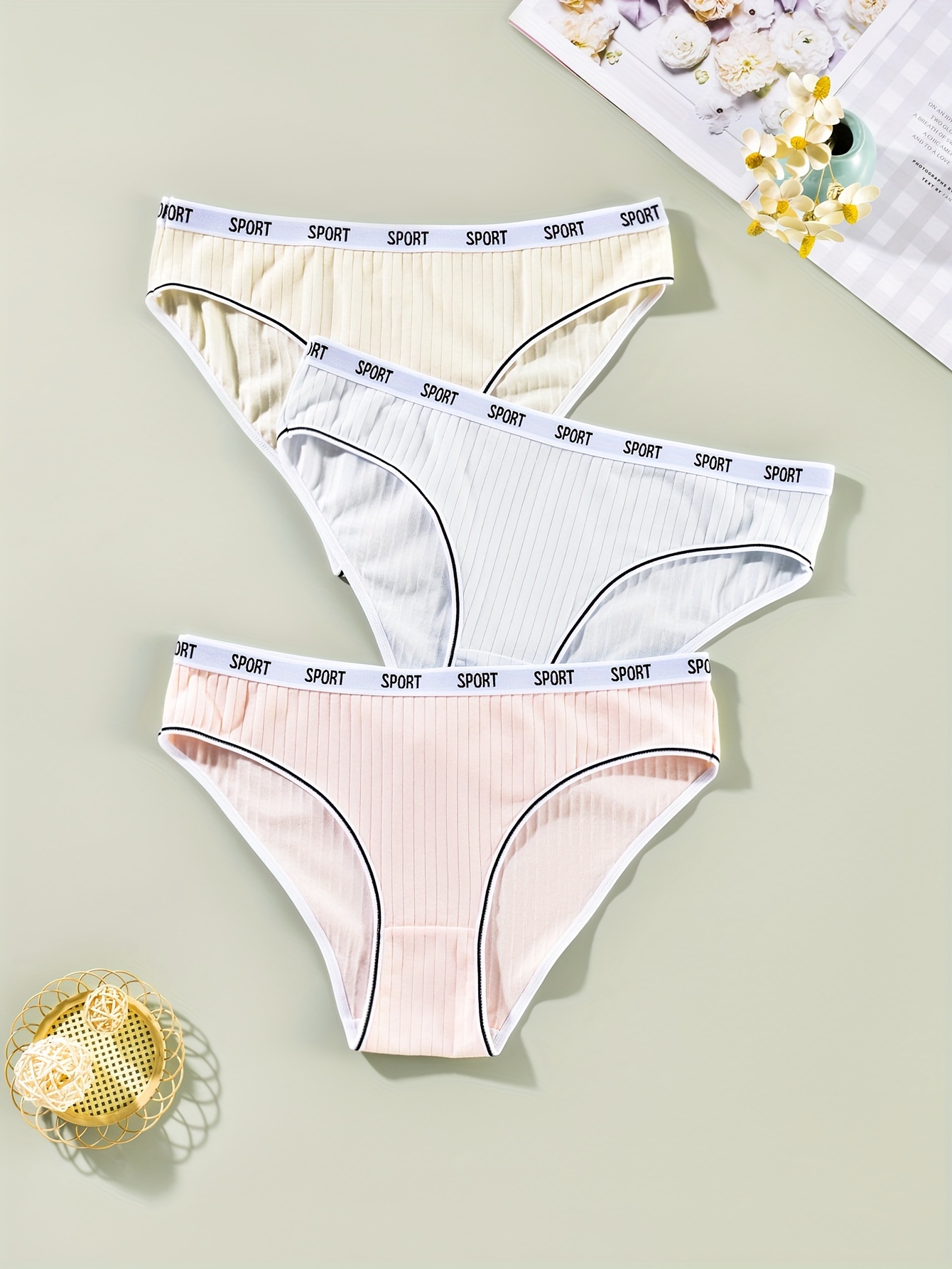 Plus Size Casual Underwear Women's Plus Letter Graphic Tummy - Temu