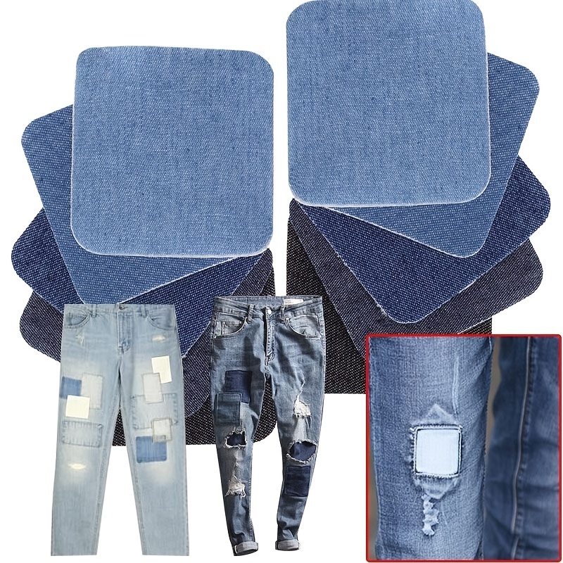 5PCS Design Iron on Denim Fabric Patches Clothing Jeans Repair #