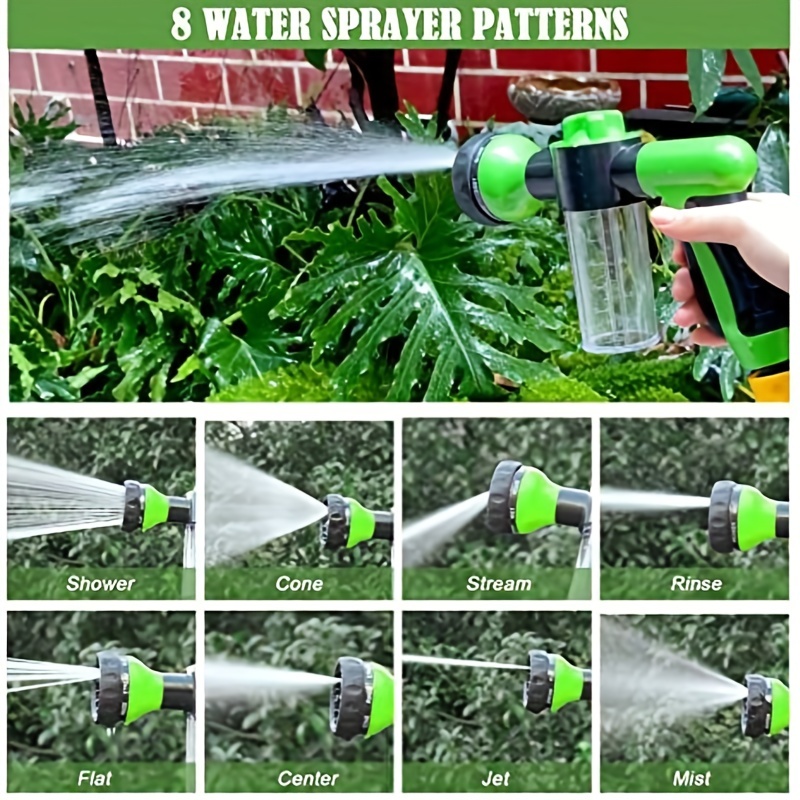 Car Wash Sprayer,9 in 1 Watering Patterns Car Wash Hose Attachment Garden  Hose Nozzle with Soap Foam Dispenser for Garden Plants Watering Dog Washing  House Cleaning (Orange) 