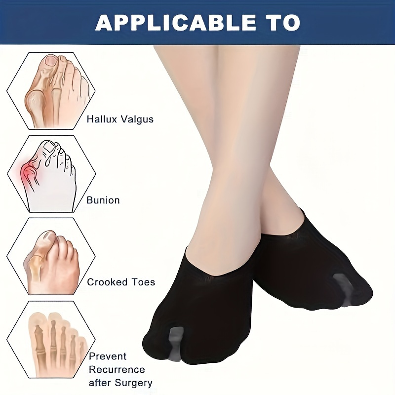 6 pares de calcetines de alivio de juanetes para mujer, separador de dedos,  calcetines de alineación de dedos para corrección de juanetes, calcetines