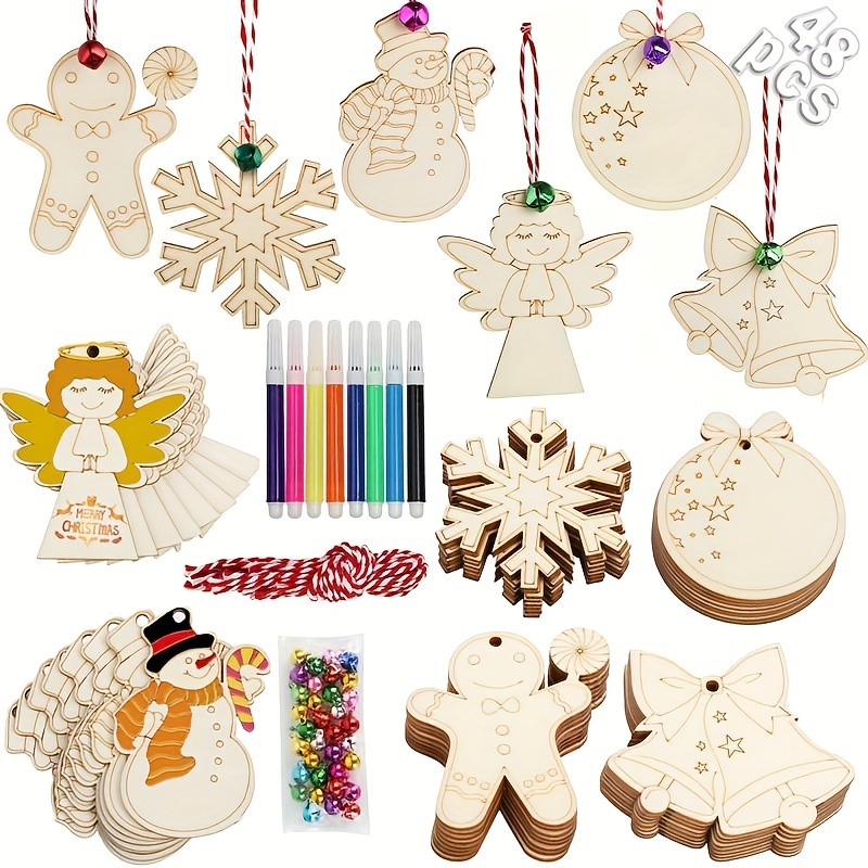 Wooden Crafts To Paint Christmas Tree Hanging Ornaments - Temu