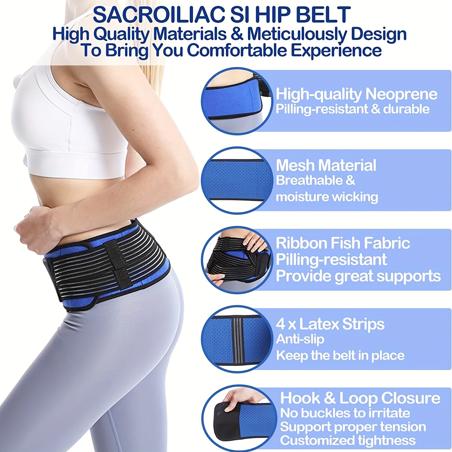 SI Joint Belt for Lower Back & Sacroiliac Hip Pain Relief