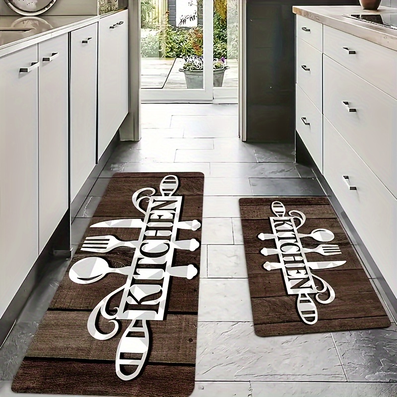 Letter Decor Kitchen Floor Rug, Kitchen Mat, Washable Kitchen Rug Floor Mat  - Temu