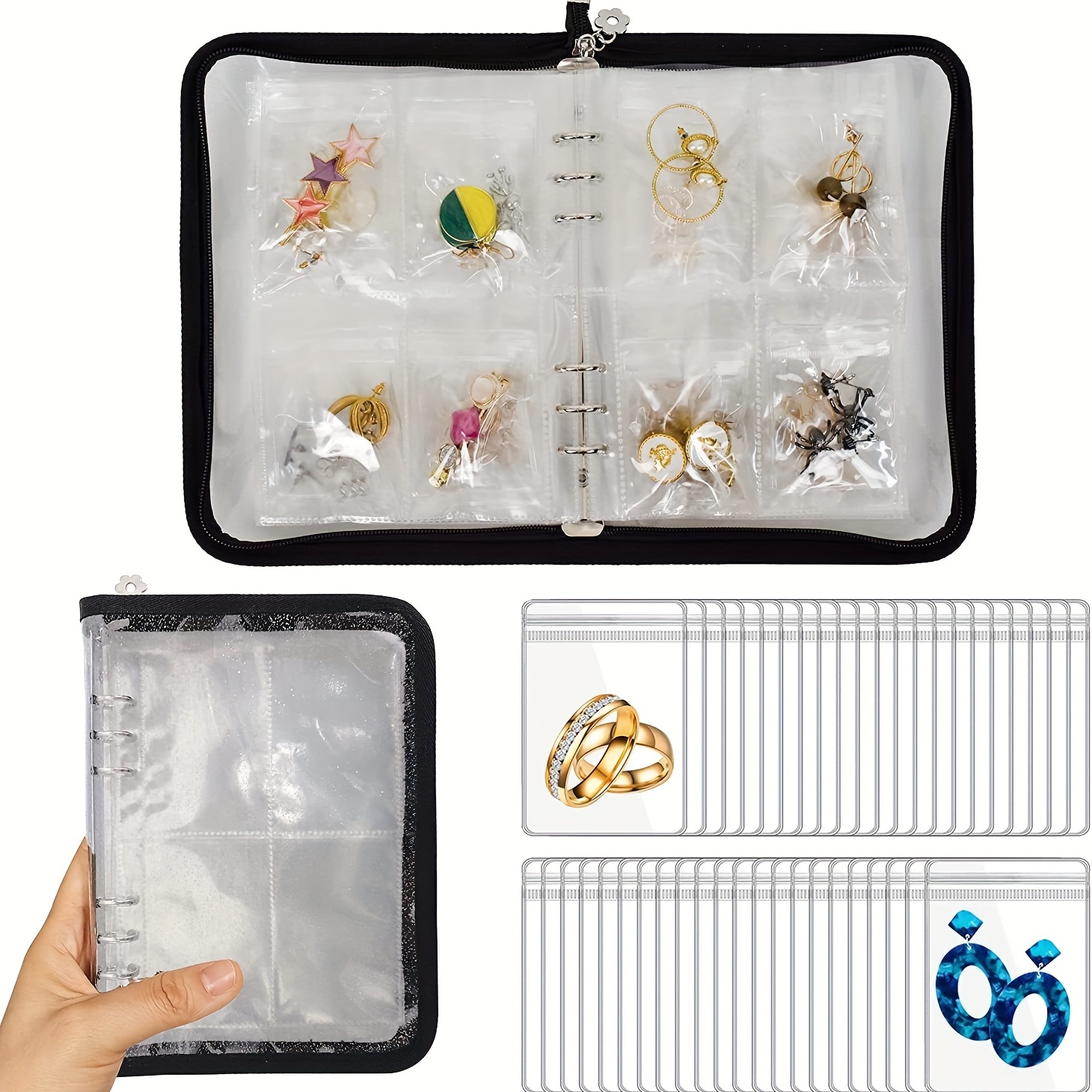 Transparent Jewelry Storage Bag Portable Travel Jewelry Organizer Storage  Book