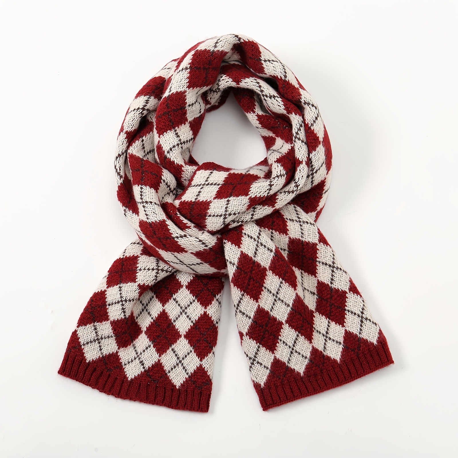 Long Red Scarf Christmas Year Style Women