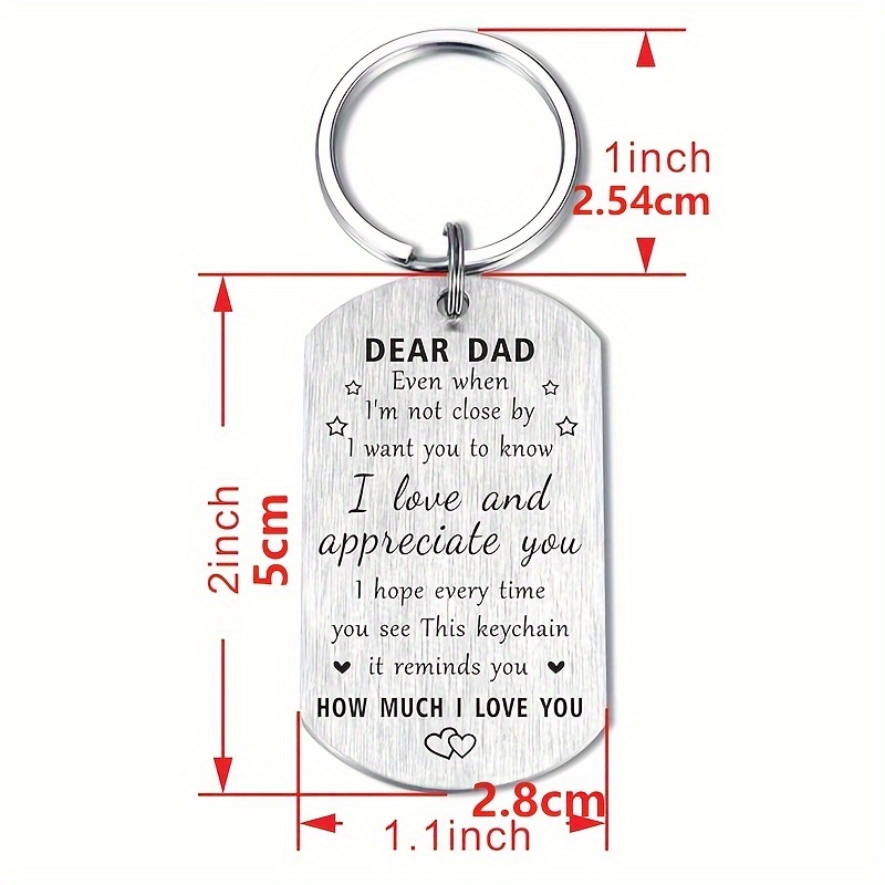 1 Pezzo Ricordati Amo Papà Portachiavi Uomo, Regalo Buon Compleanno Padre,  Regalo Significativo Festa Papà Parte Figlia Figlio, Miglior Regalo Papà  Uomo - Gioielli E Accessori - Temu Italy