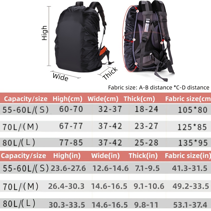 20l-70l Mochila Cubierta Lluvia Acampar Aire Libre Senderismo Escalada,  Bolsa Impermeable Prueba Polvo Portátil Cubierta Lluvia - Deporte Aire  Libre - Temu