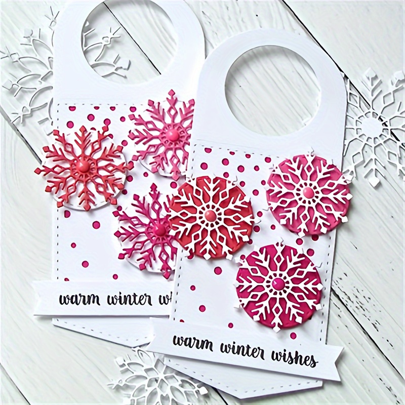 

4pcs Snowflake Metal Cutting Dies Set For Diy Scrapbooking, Card Making & Paper Crafts - Silvery Fantasy Theme Stencils