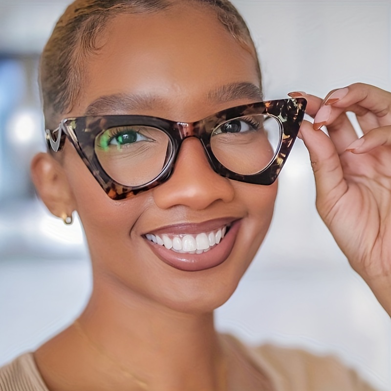 Tortoiseshell Clear Lens Cat Eye Glasses Anti Light Protection