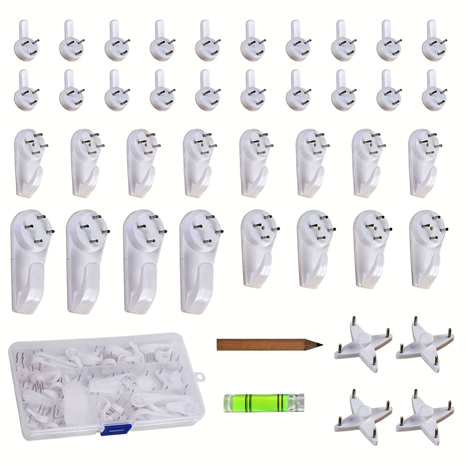 40pcs Picture Hangers Without Nails, No Damage Wall Hangers For
