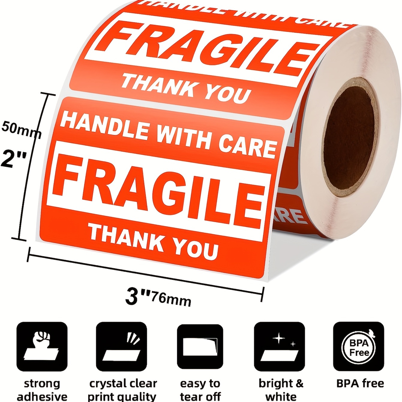 500 Etiketten Warnung Fragile Tape 3 X 2 Fragile Handle - Temu