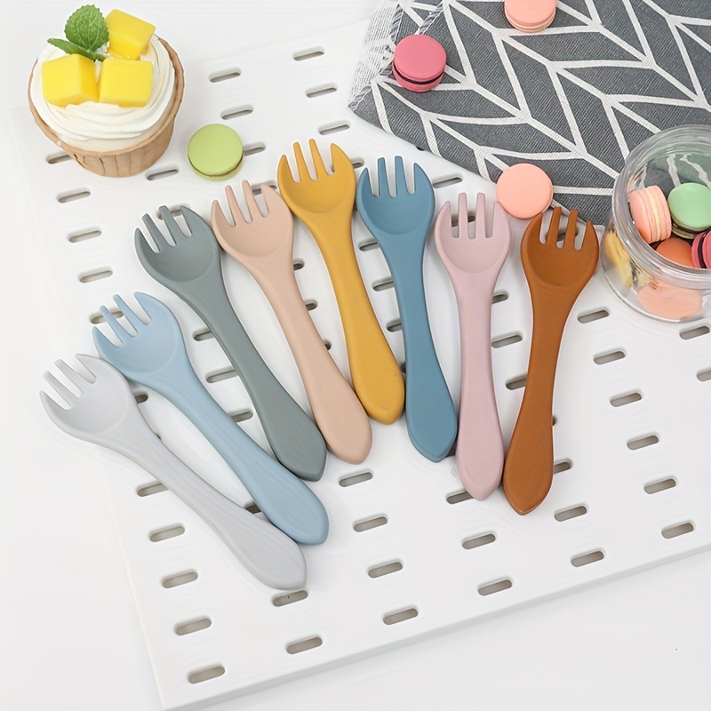 Kids Plastic Spoons Bpa Free Good Looking Macaroons Utensils - Temu