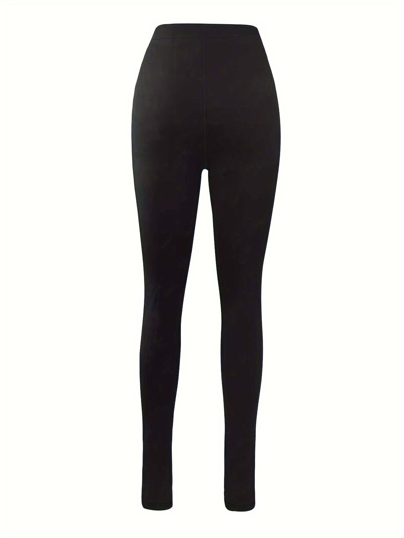 Solid Split Skinny Leggings Casual Every Day Stretchy - Temu United Kingdom