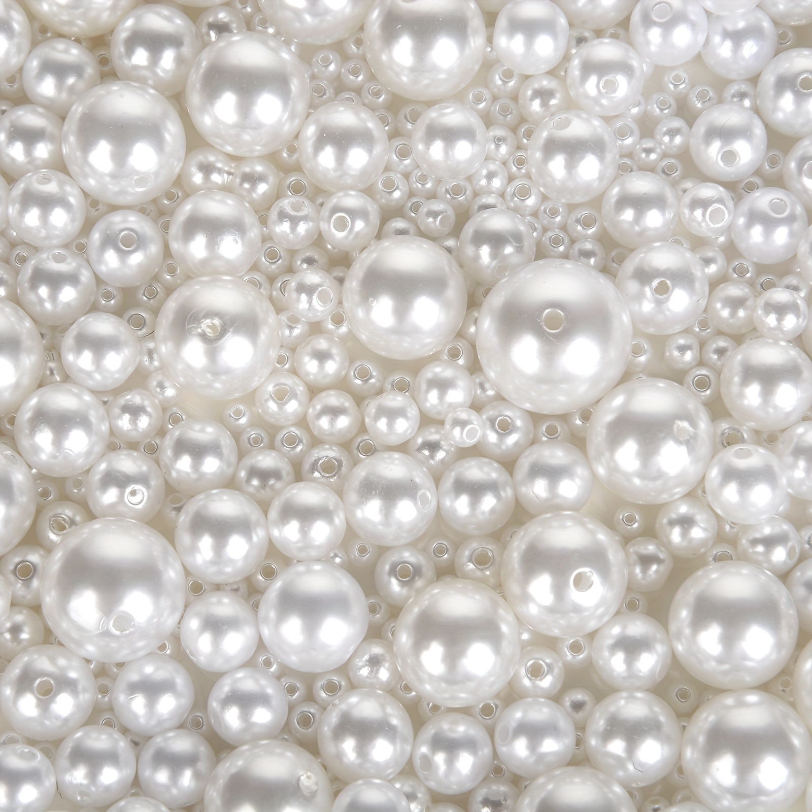 Feildoo 6mm ABS Pearls Beads Craft Supplies, Round Faux Smooth ABS
