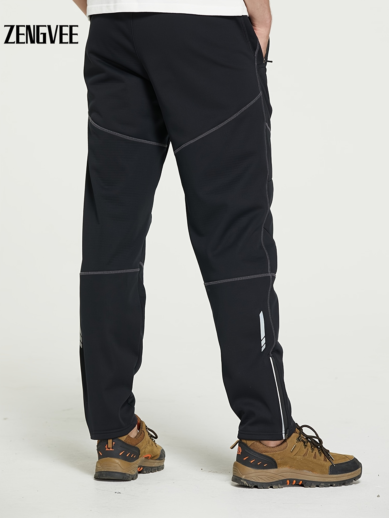 BALEAF Men's Winter Bike Running Pants Windproof Snow Ski Fleece Thermal  Pants Cycling Hiking Sport Pants Black Size S : : Clothing, Shoes  & Accessories