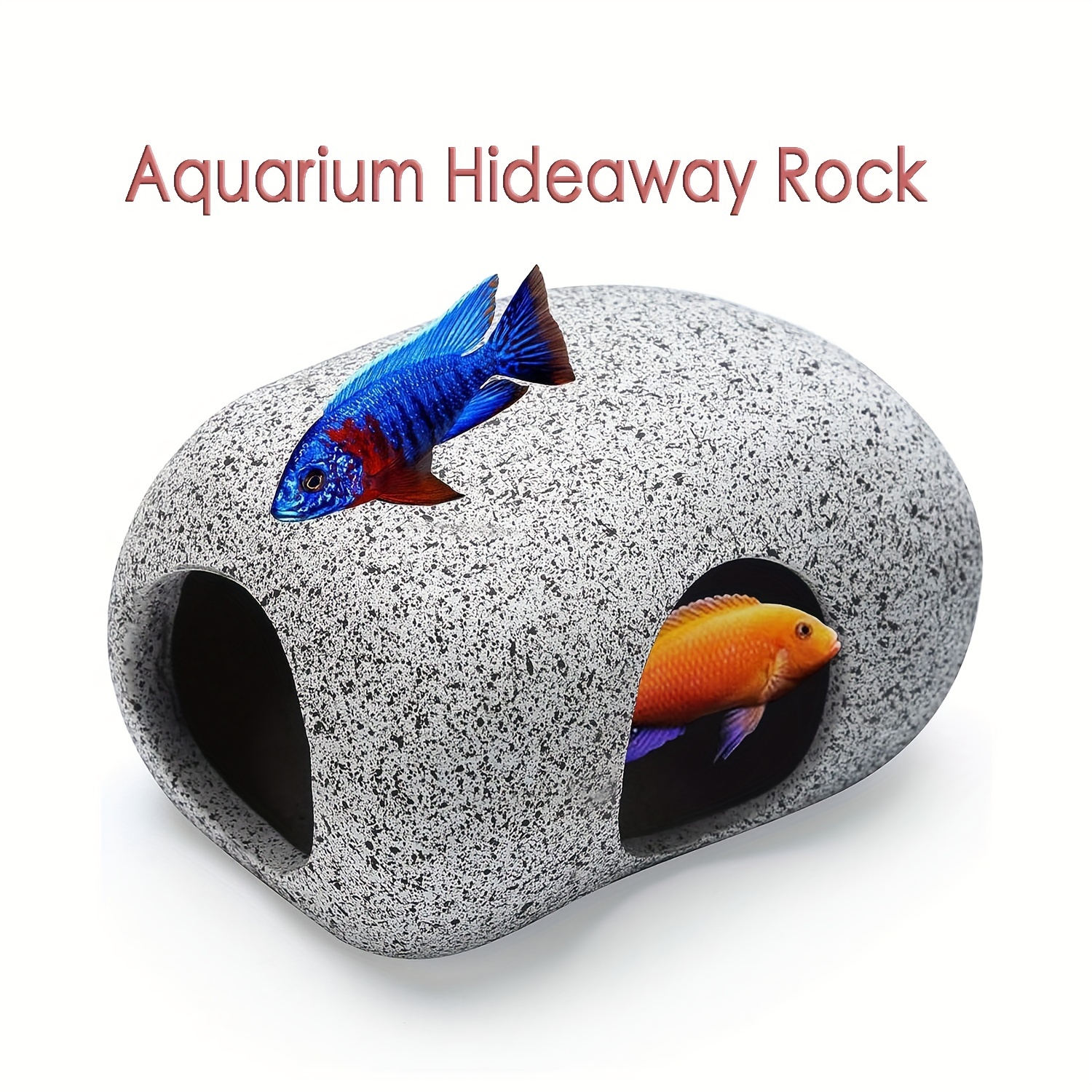 

1pc Ceramic Fish Tank Decorations Betta Fish Hideaway Rocks Aquarium Cave Hideout And House Small Hiding Rock