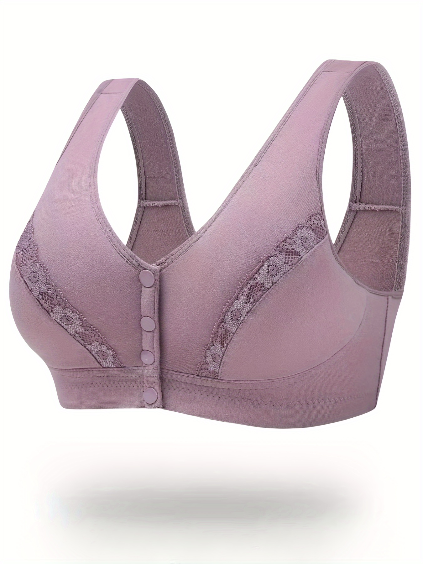 Front Buckle Push Bra Comfy Breathable Full Coverage Bra - Temu Canada