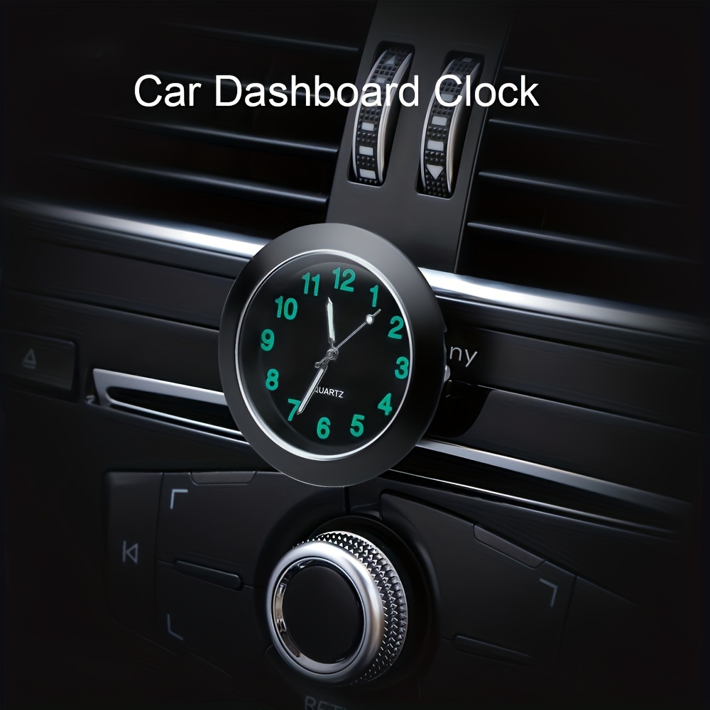LUOZZY Car Clock Mini Quartz Analog Car Dashboard Time Air Vent Stick-On  Clock Watch for Car Decoration Universal and Luminous - Gold