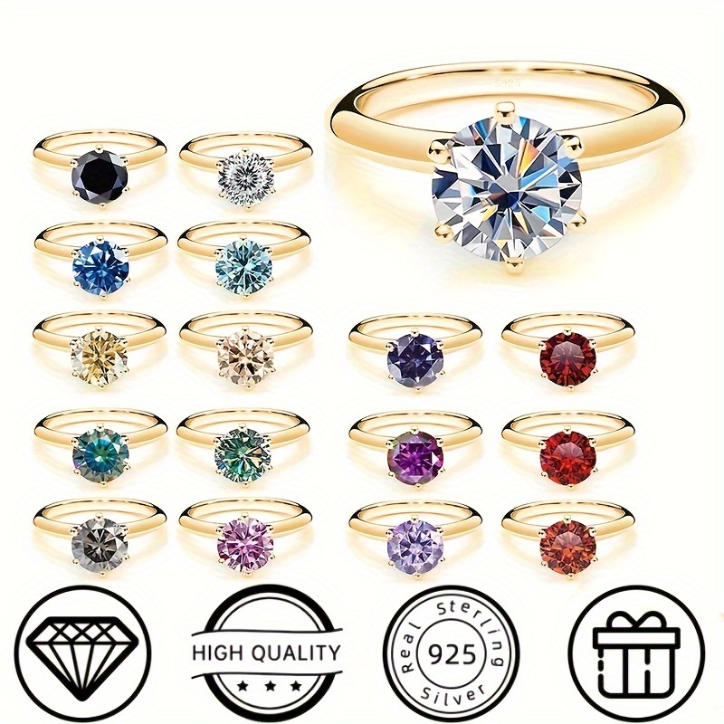 

1ct Moissanite Promise Ring 925 Sterling Silver Multi Colors For U To Choose Pick 1 U Prefer High Quality Engagement/ Wedding Jewelry