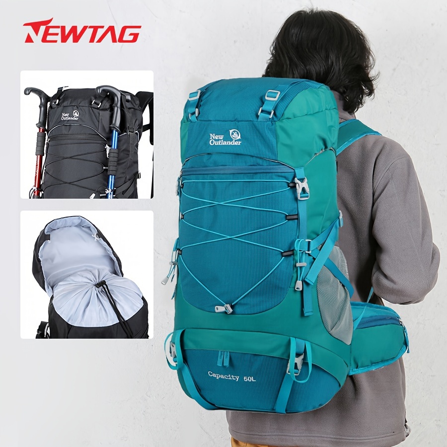Mochila de senderismo 50L impermeable mochila de viaje para hombres mujeres  mochilas de camping, Azul